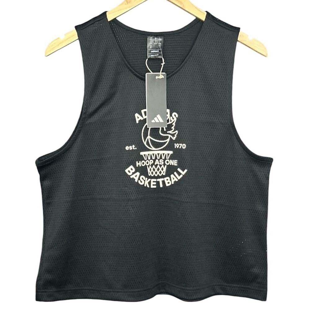 Adidas logo jersey tank womens size small